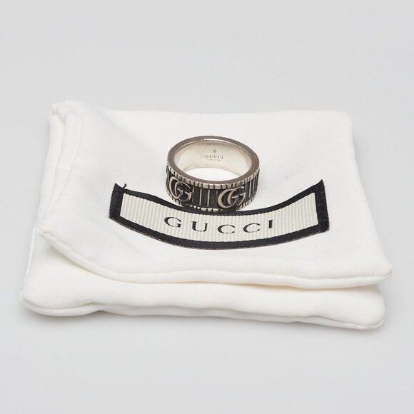 Gucci Sterling Silver Double G Ring Size 6.5 - Picture 2 of 7